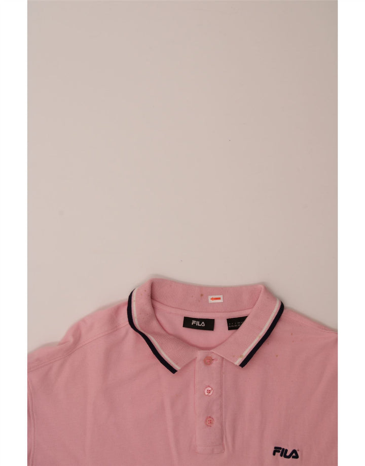 FILA Mens Polo Shirt 2XL Pink Cotton Vintage Fila and Second-Hand Fila from Messina Hembry 