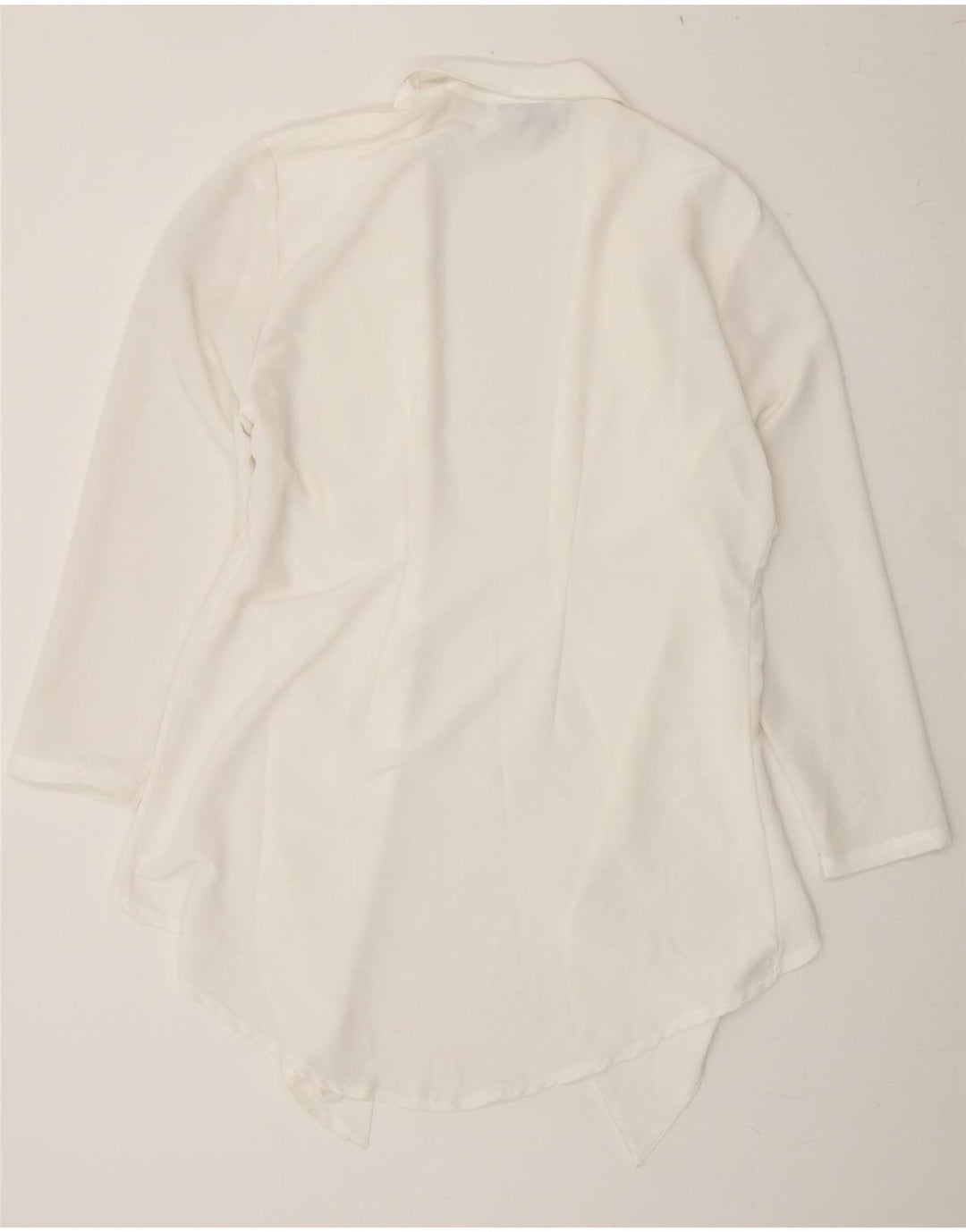 SPORTSTAFF Womens Longline Cardigan Top UK 14 Medium White Polyester Vintage Sportstaff and Second-Hand Sportstaff from Messina Hembry 