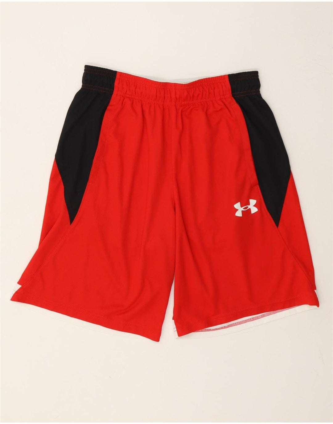 Мужские спортивные шорты Under Armour, средние красные цветные блоки