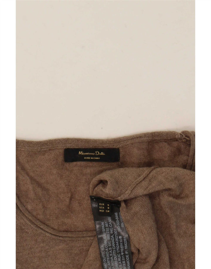 Женский джемпер с круглым вырезом Massimo Dutti, Великобритания 10, маленький коричневый