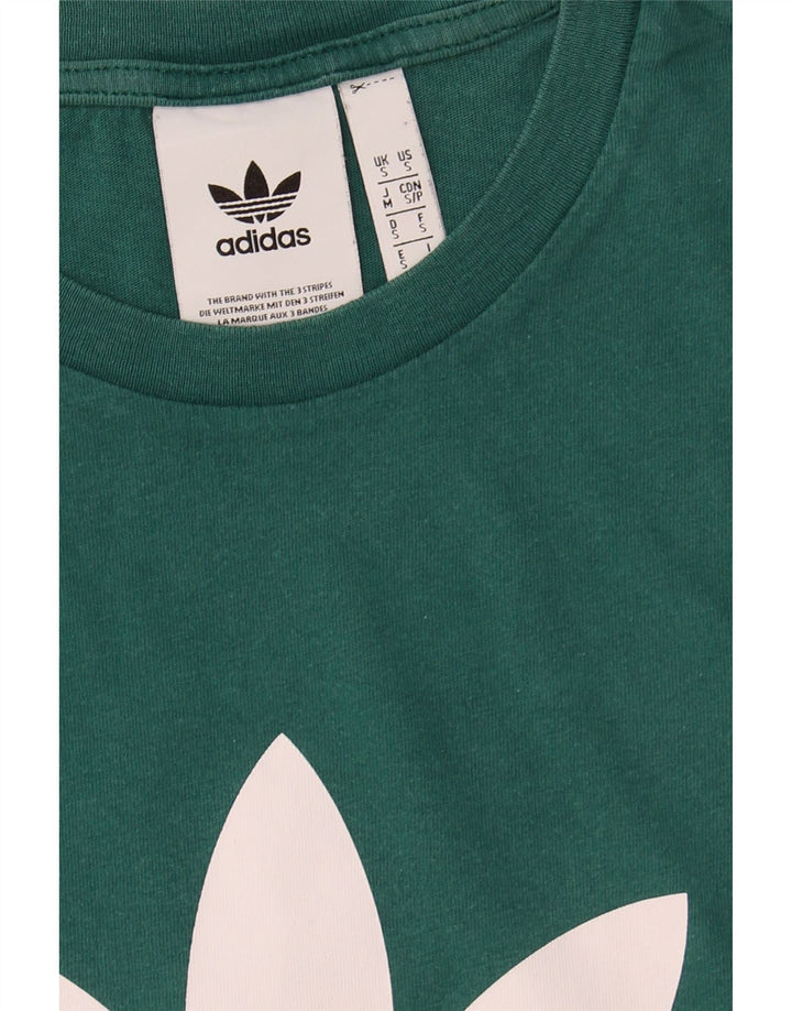 ADIDAS Mens Graphic T-Shirt Top Small Green Vintage Adidas and Second-Hand Adidas from Messina Hembry 