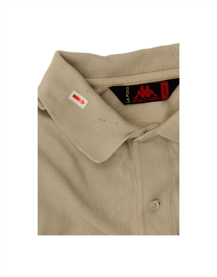 KAPPA Mens Polo Shirt Large Beige Cotton