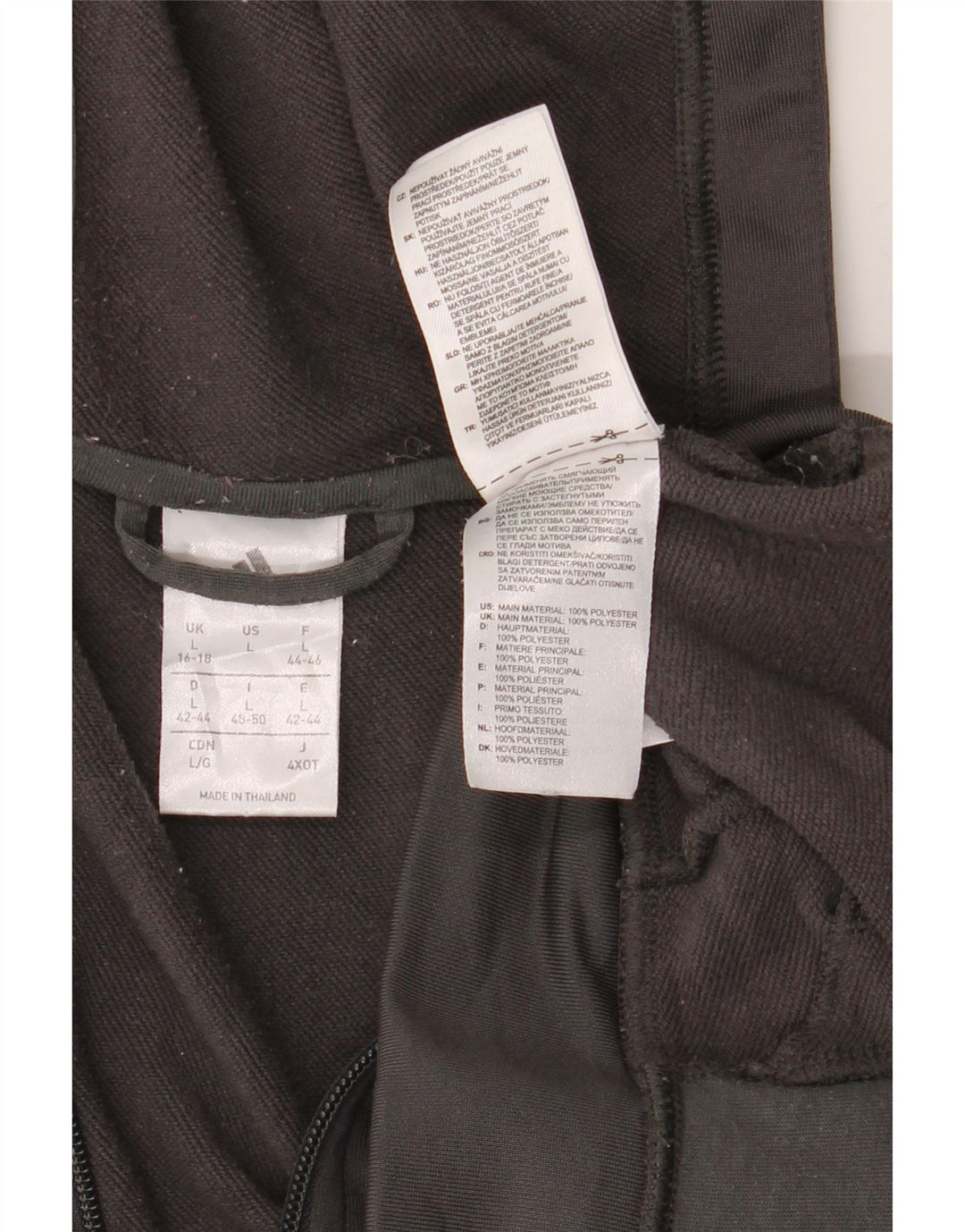 Женский свитер с капюшоном на молнии Adidas UK 16/18, большой серый полиэстер