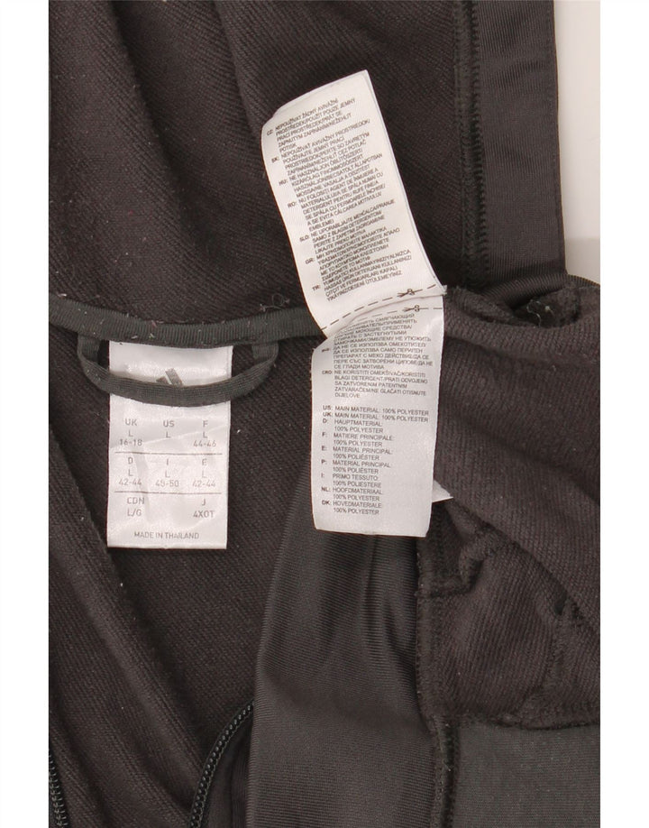 Женский свитер с капюшоном на молнии Adidas UK 16/18, большой серый полиэстер