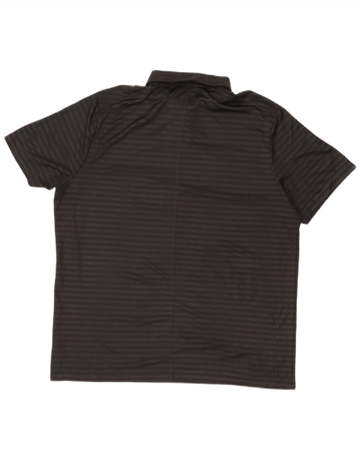 NIKE Mens Big & Tall Polo Shirt 2XL Black Striped Polyester