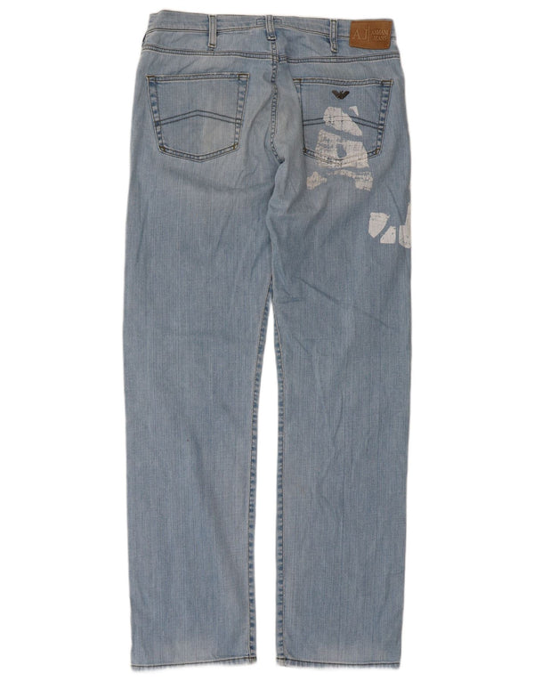Мужские прямые джинсы Armani с рисунком W36 L33, синие, хлопок