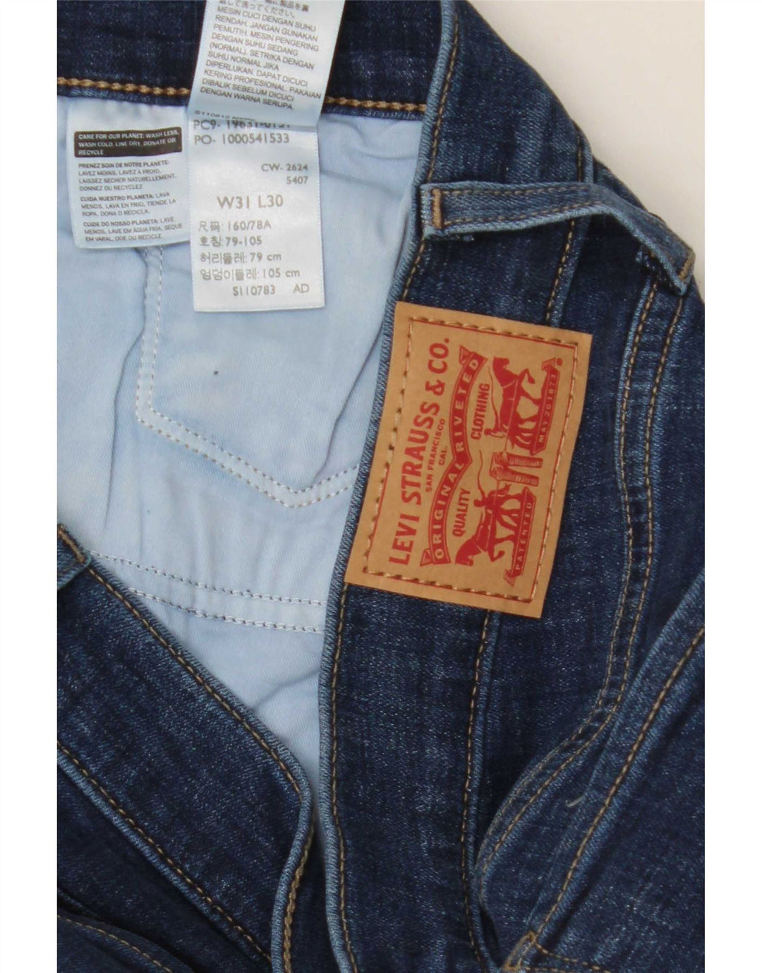 Женские прямые джинсы Levi's 314 Shaping W31 L30, синий хлопок