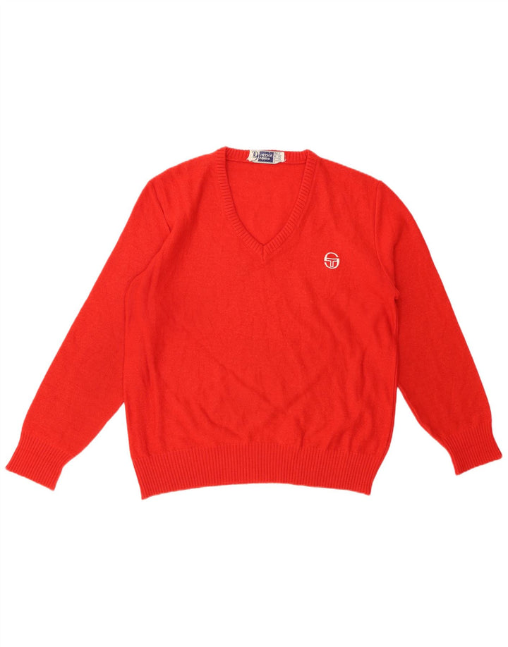 Женский джемпер с v-образным вырезом SERGIO TACCHINI UK 14, большой красный