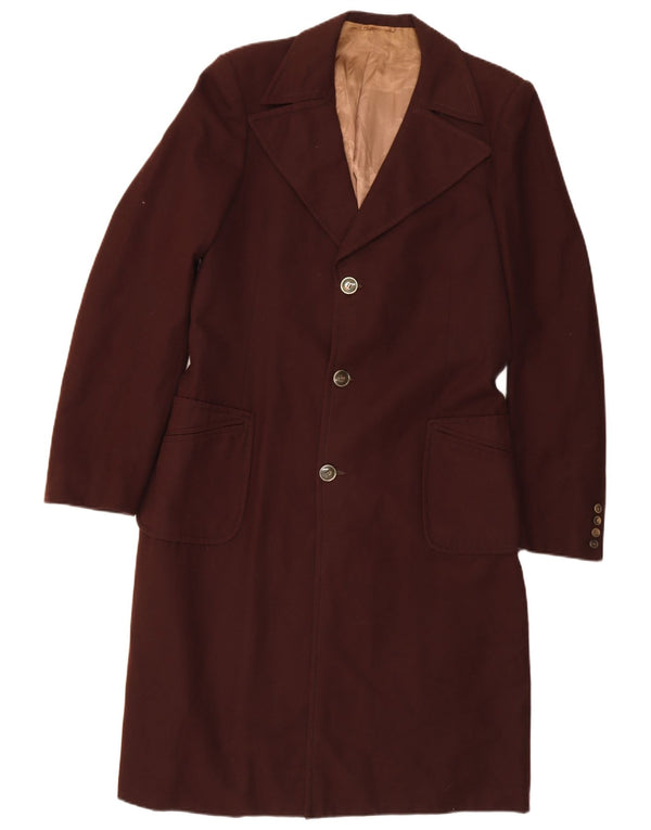 Винтажное мужское пальто UK 36, маленькое коричневое