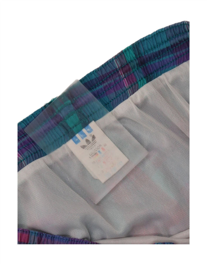 Мужские шорты для плавания Adidas Большие W36 L3 Бирюзовые клетчатые ретро