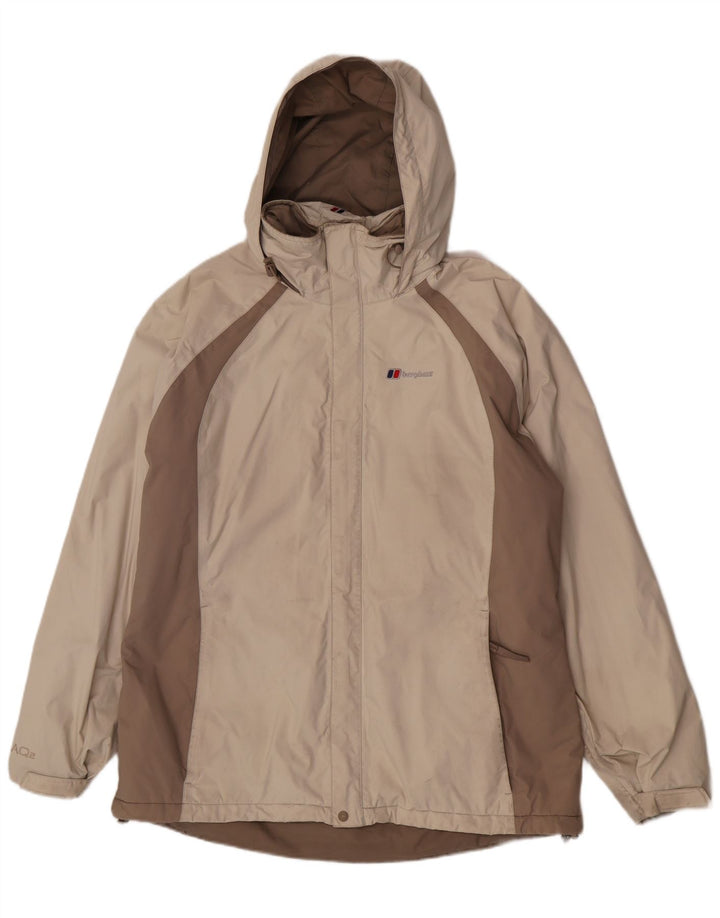Berghaus Женская куртка-ветровка оверсайз UK 14, средний бежевый цветной блок
