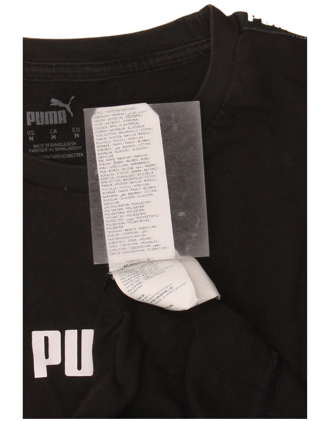 Мужская футболка с рисунком PUMA, черный хлопок, средний размер