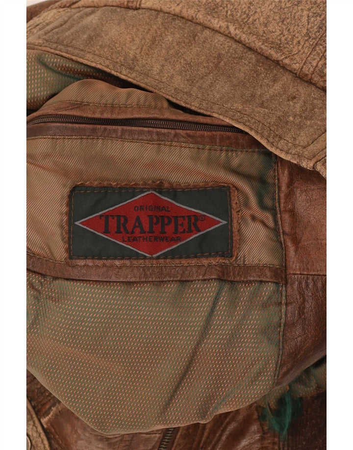 Мужская кожаная куртка Trapper IT 46 маленькая коричневая