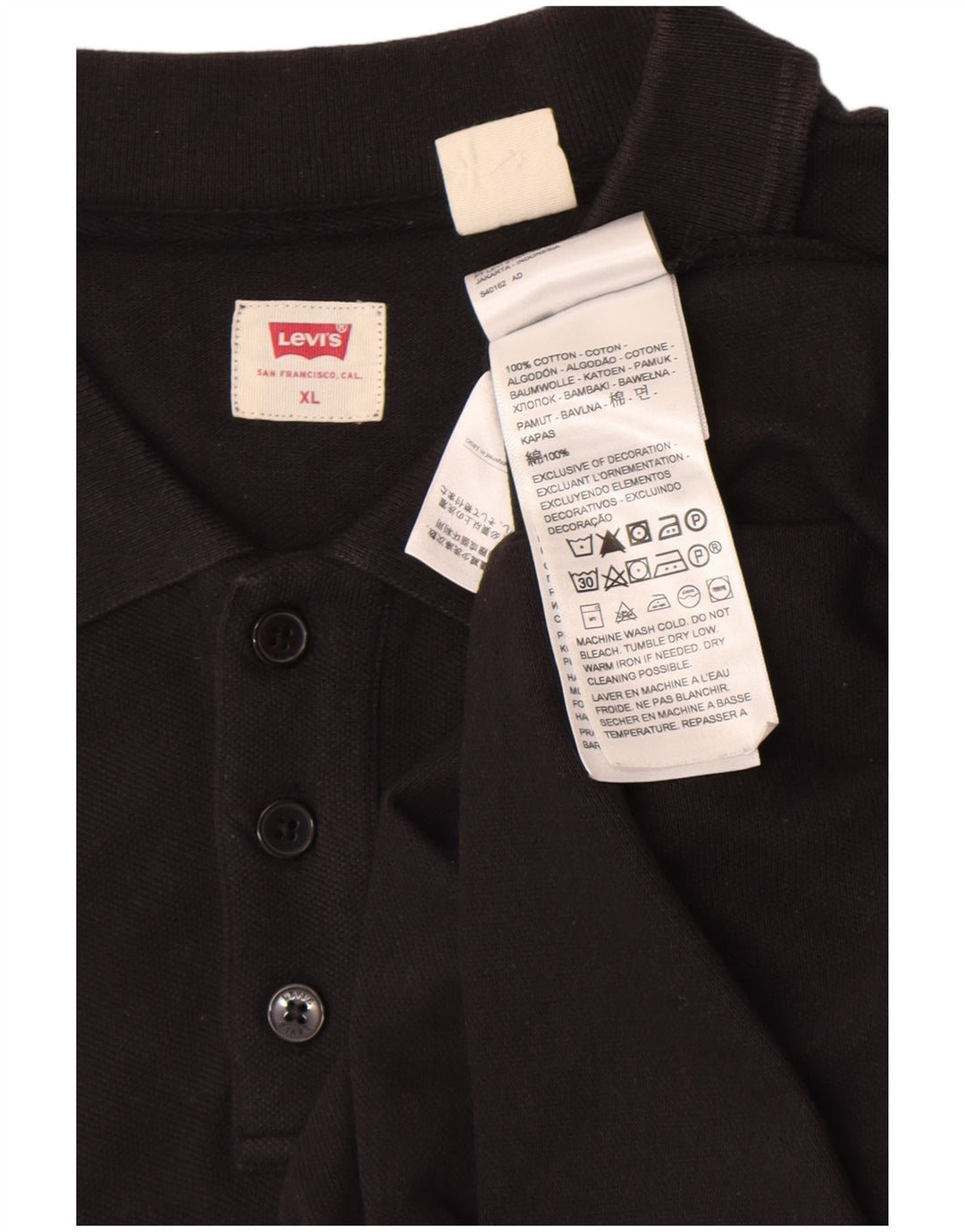 Мужская рубашка-поло Levi's XL, черный хлопок