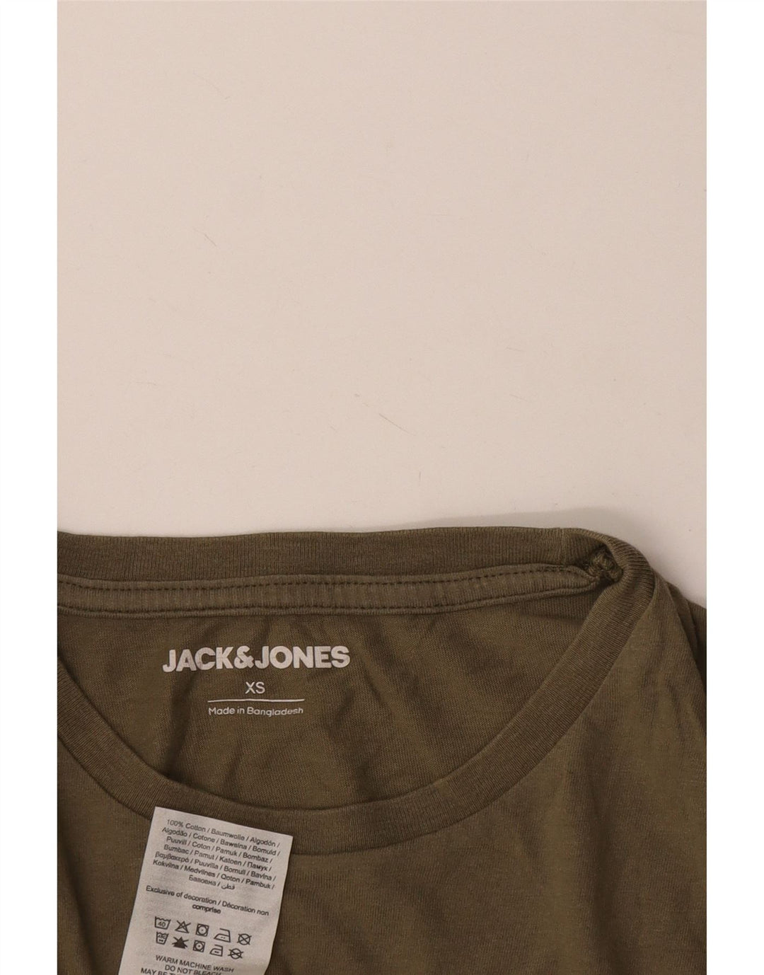 Мужской топ JACK & JONES с длинным рукавом XS, цвет хаки, хлопок