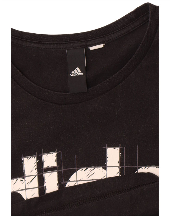 Мужская футболка с рисунком Adidas, большая черная