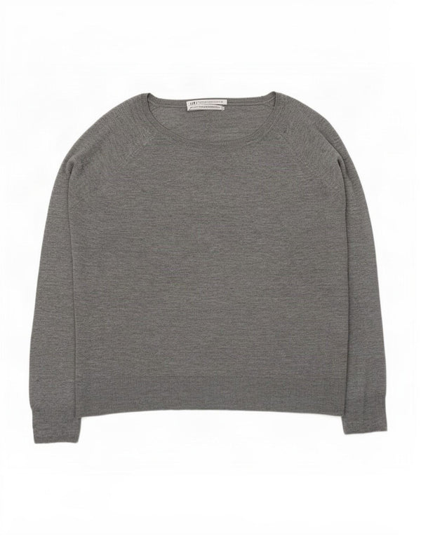 Женский джемпер с круглым вырезом Zara UK 18 XL Серый вискоза
