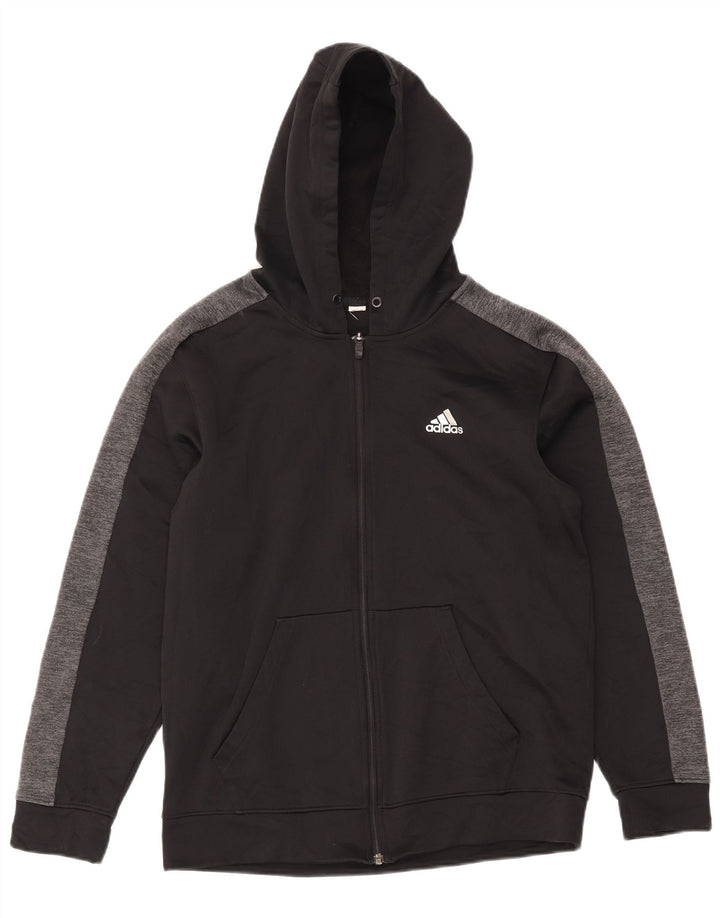 Мужской свитер с капюшоном Adidas Climalite на молнии, средний черный, цветной блок
