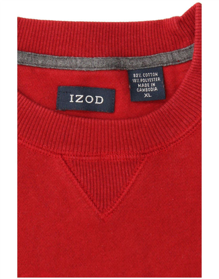 IZOD Мужской свитшот Джемпер XL Красный Хлопок