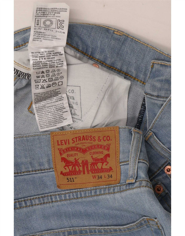 Женские узкие джинсы Levi's 511 W34 L27 синие, хлопок