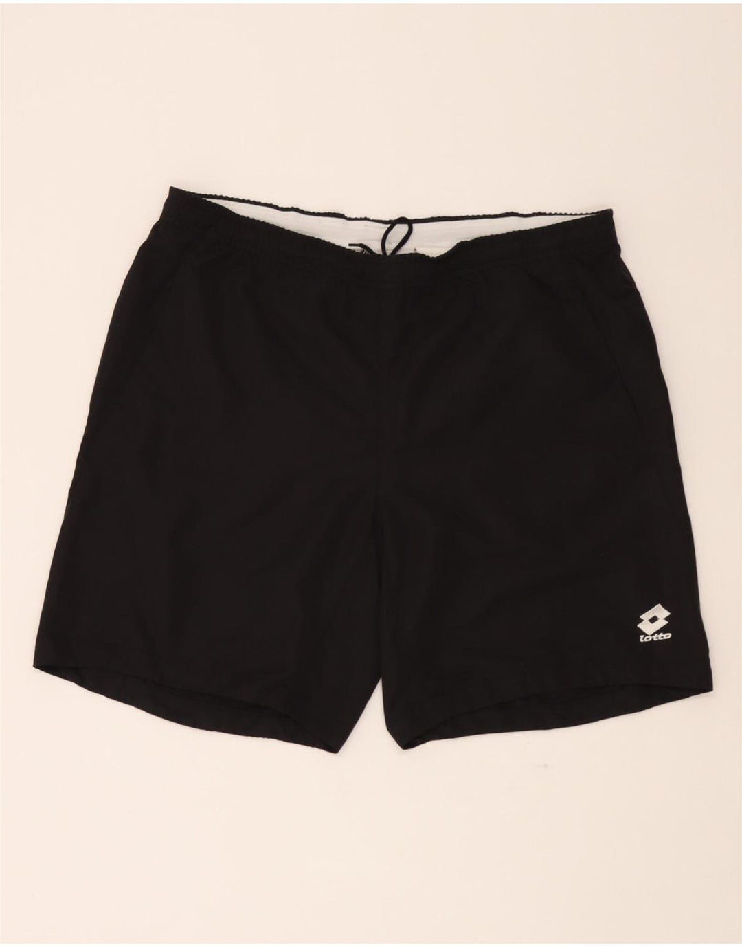 LOTTO Mens Sport Shorts XL  Black Polyester Vintage Lotto and Second-Hand Lotto from Messina Hembry 