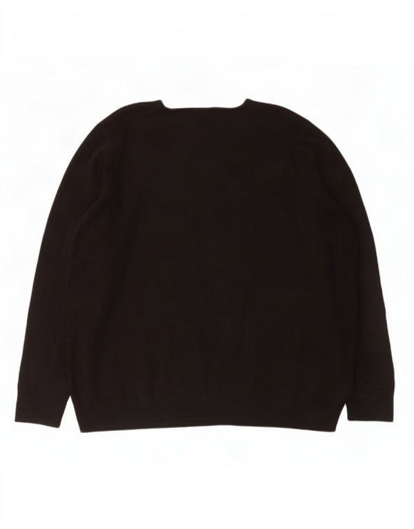 Женский джемпер с круглым вырезом Marks & Spencer, Великобритания, 26, 5XL, черный акрил