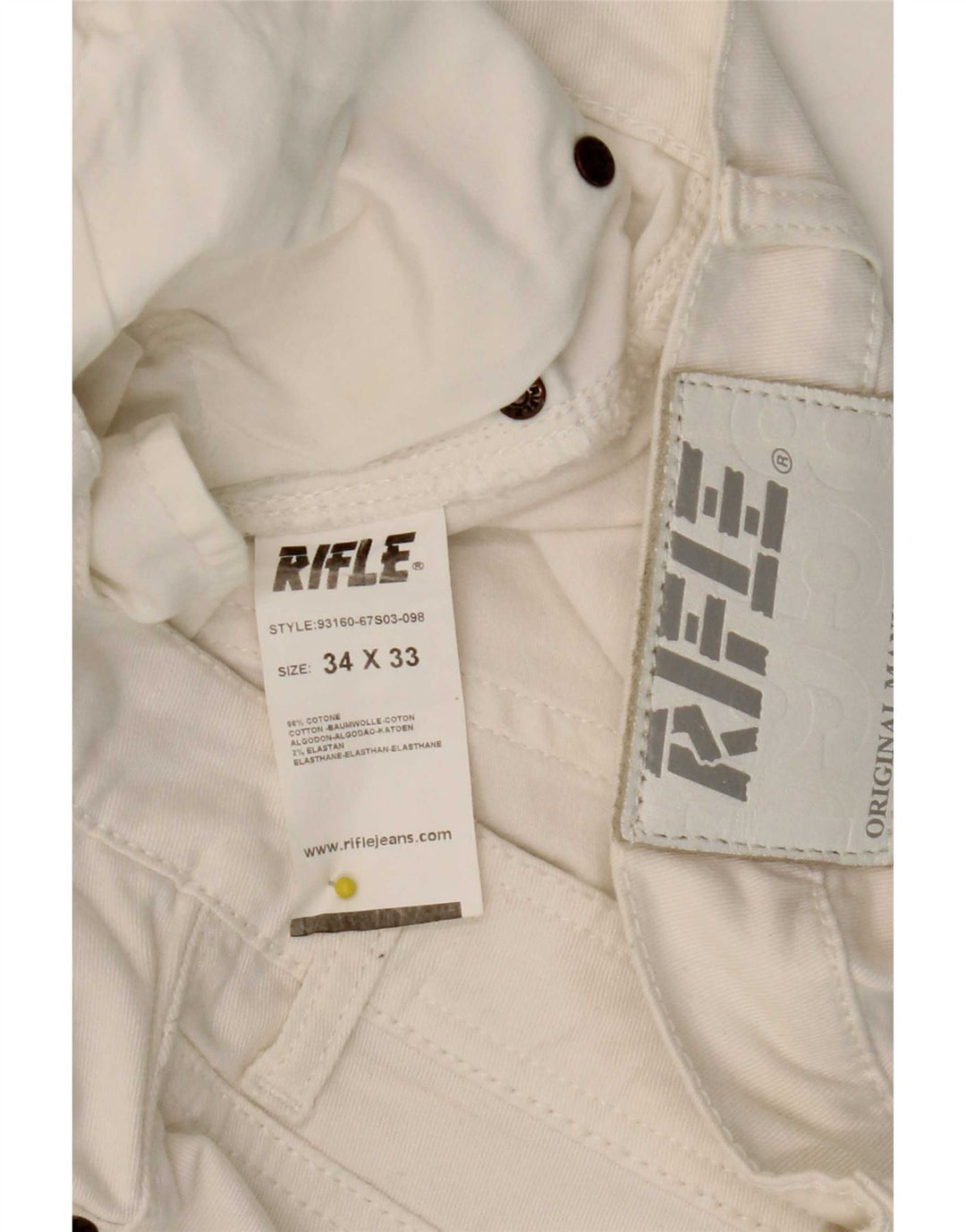 Женские прямые джинсы Rifle W34 L28, белый хлопок