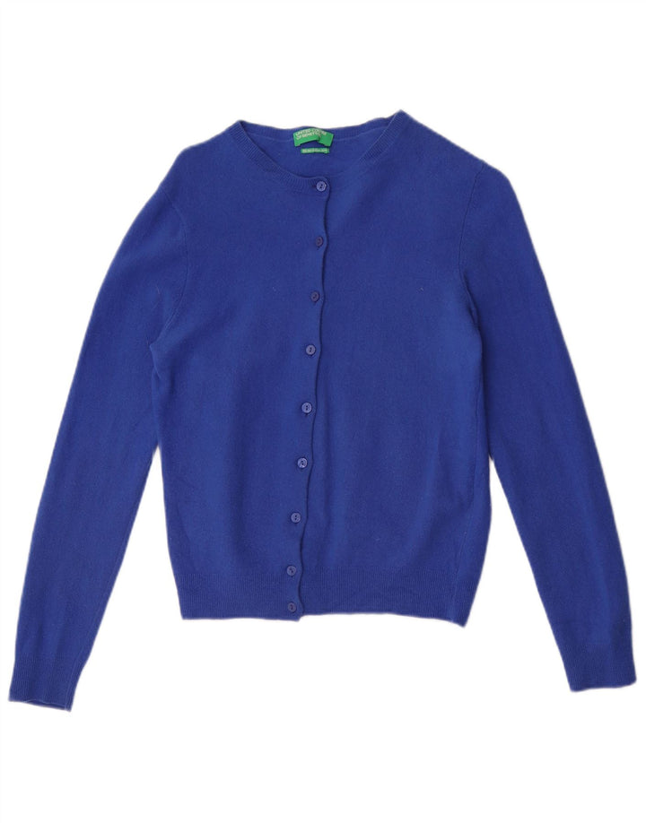Женский укороченный кардиган Benetton UK 12, средний синий, новая шерсть