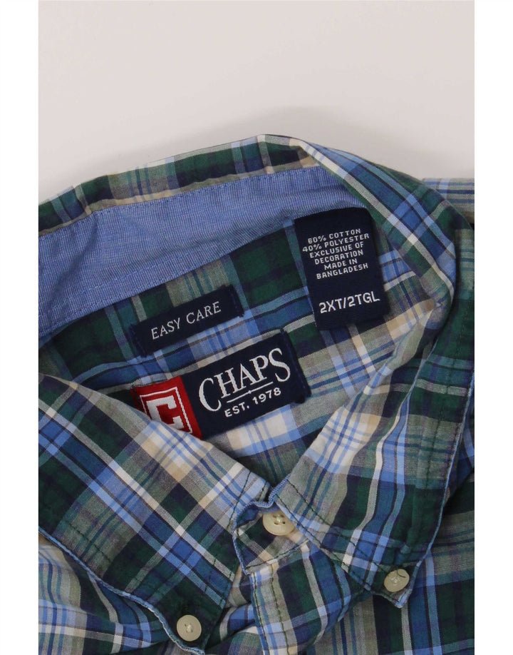 Мужская рубашка Chaps Easy Care 2XL, синяя клетка, хлопок
