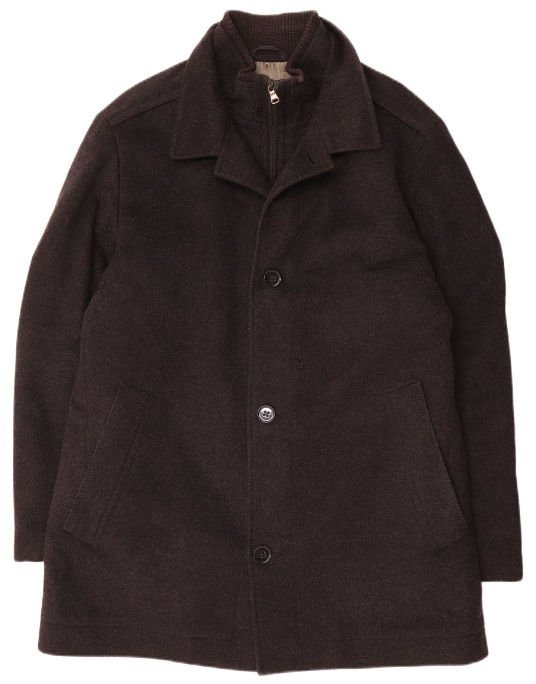 Мужское пальто Hugo Boss EU 52 XL серое шерстяное