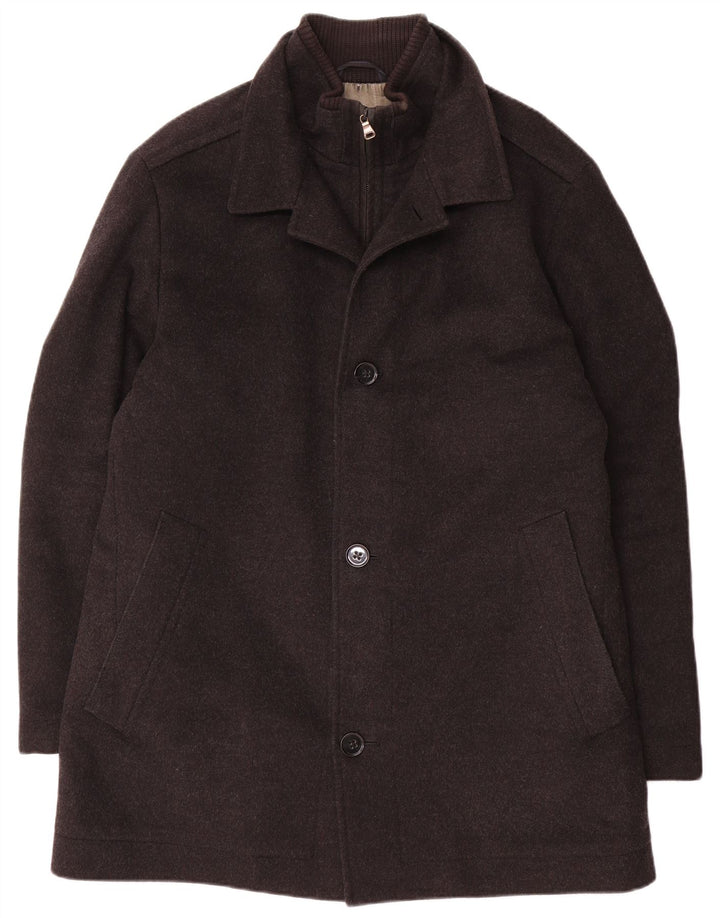 Мужское пальто Hugo Boss EU 52 XL серое шерстяное