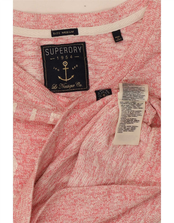 Женский свитер с рисунком Superdry UK 14, средний розовый в крапинку