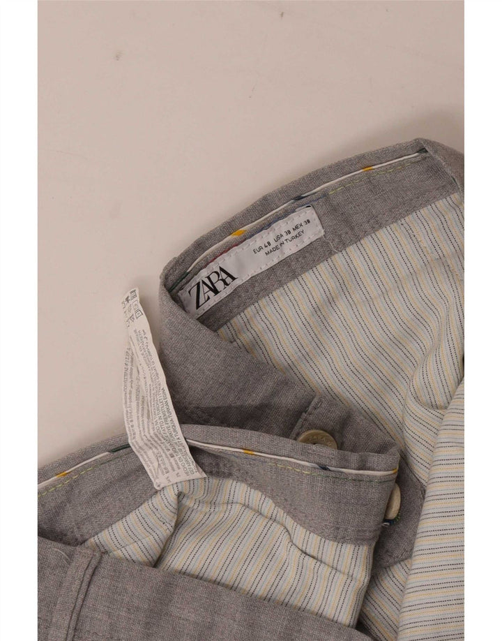 Мужские узкие брюки-чиносы Zara EU 48 XL W38 L29, серый полиэстер