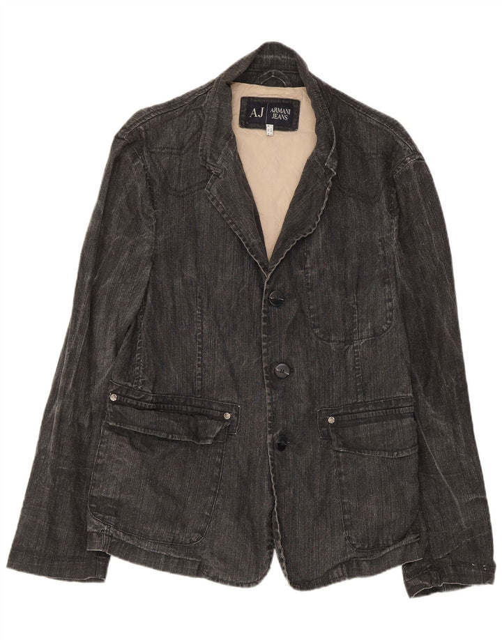 Armani Jeans Мужской джинсовый пиджак на 3 пуговицах IT 50 Средний серый лен