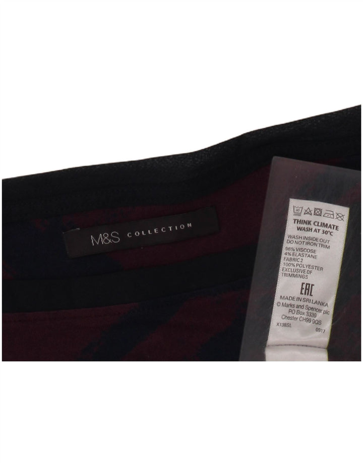 Женский топ MARKS & SPENCER с рукавом 3/4, UK 18 XL, фиолетовый, вискоза с геометрическим рисунком