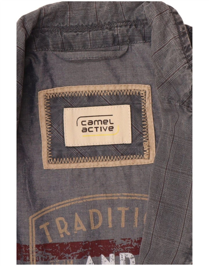 Мужской пиджак на 2 пуговицах CAMEL ACTIVE IT 48, хлопковый средний синий в клетку