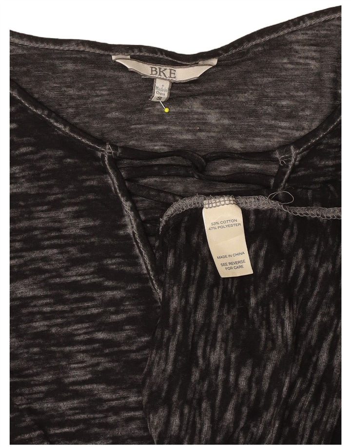 Женская прозрачная футболка BKE Top UK 10, маленький черный хлопок с крапинками