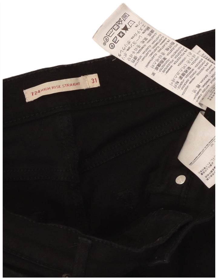 Женские прямые джинсы LEVI'S 724 с высокой посадкой W31 L31, черный хлопок