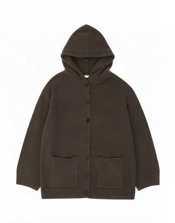 Женский свободный кардиган с капюшоном Zara UK 10, маленький серый цвет
