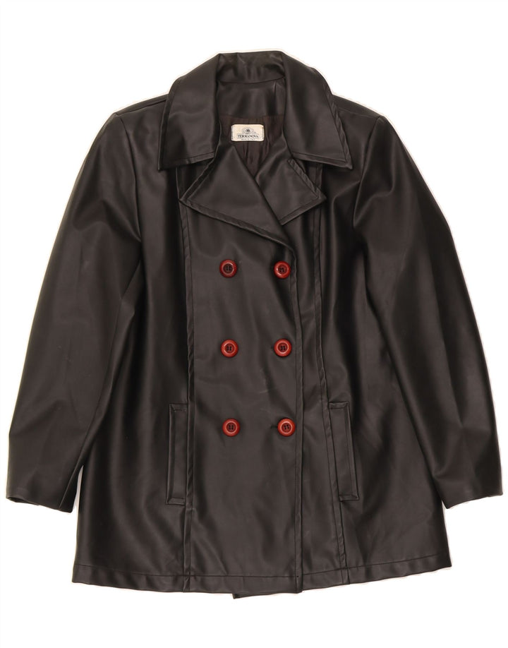 TERRANOVA Womens Faux Leather Jacket UK 16 Large Black PVC Vintage Terranova and Second-Hand Terranova from Messina Hembry 