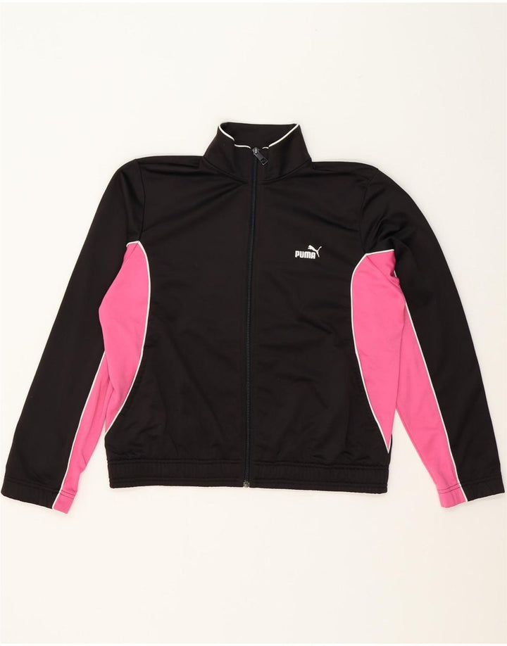 PUMA Womens Tracksuit Top Jacket UK 16 Large Black Colourblock Polyester Vintage Puma and Second-Hand Puma from Messina Hembry 