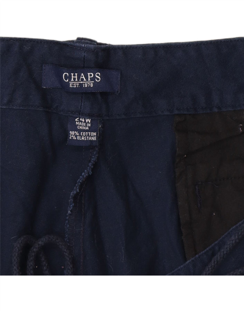 CHAPS Womens Chino Shorts US 24 4XL W48  Navy Blue Cotton Vintage Chaps and Second-Hand Chaps from Messina Hembry 