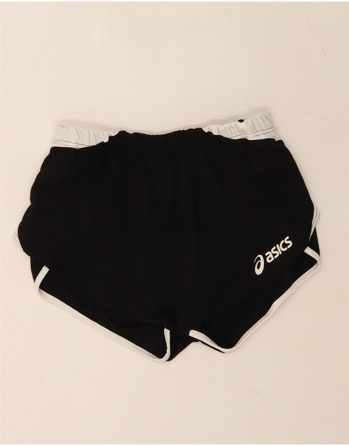 Женские спортивные шорты с рисунком Asics UK 12, средние черные, полиэстер с цветными блоками