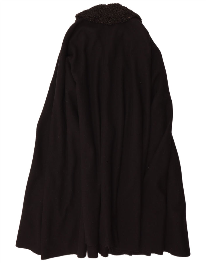 Винтажное женское пальто-пончо, один размер, черное