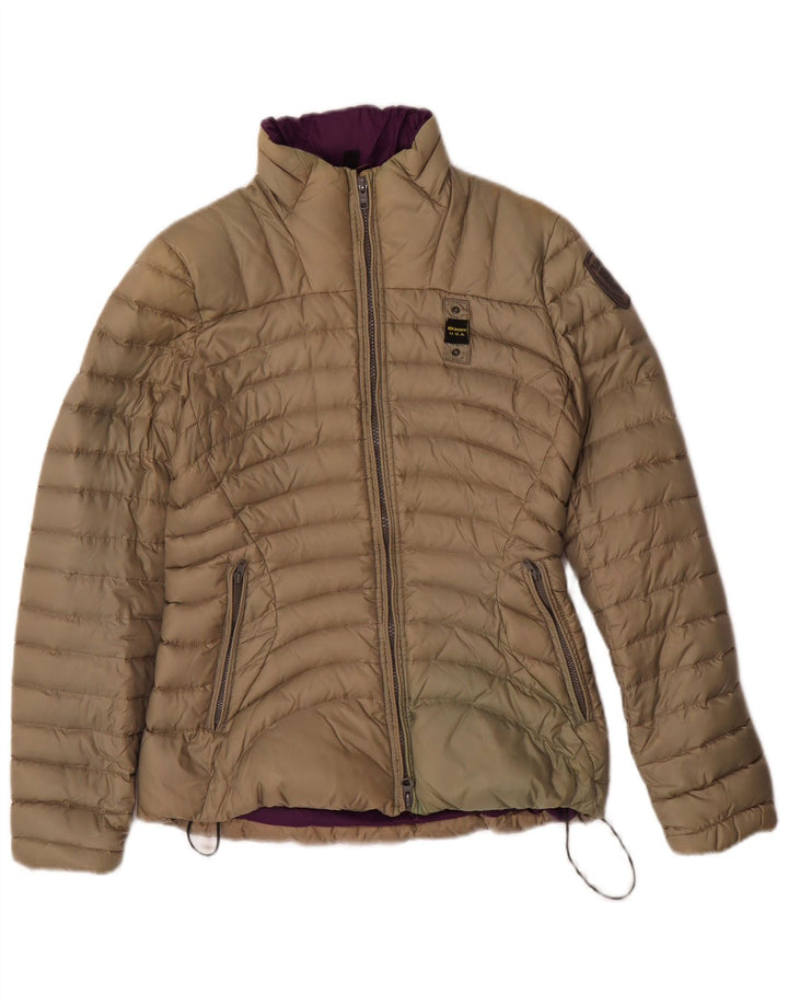 Женская стеганая куртка Blauer UK 10, маленькая, бежевый, нейлон
