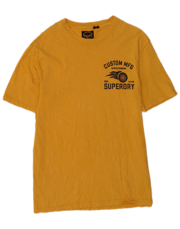 Мужская футболка с рисунком Superdry, маленькая желтая хлопковая футболка