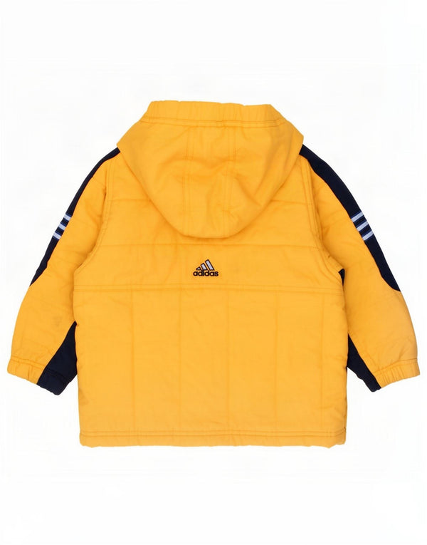 Утепленная куртка Adidas для мальчиков с графическим рисунком 18-24 месяцев, желтая с цветными блоками