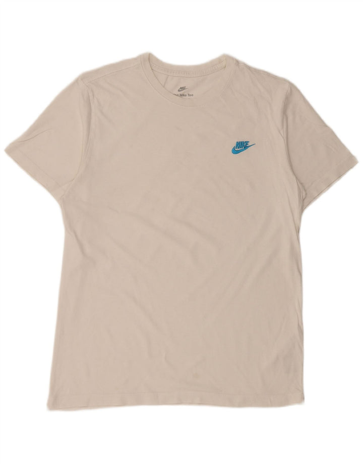 Мужская футболка Nike из хлопка белого цвета среднего размера