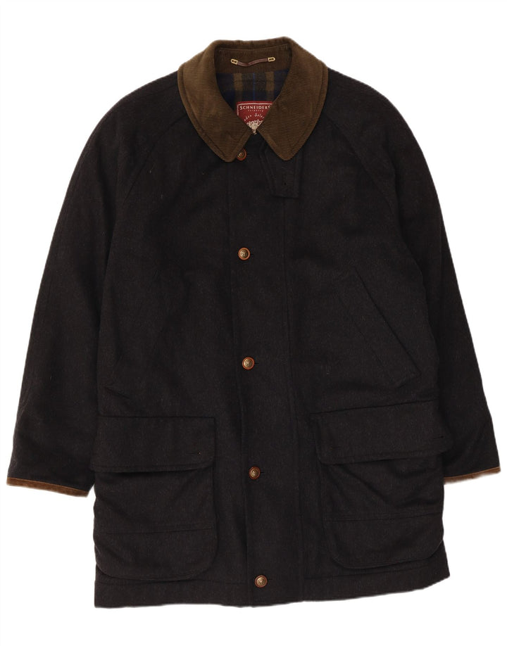 Schneiders Мужское пальто EU 48 Medium Navy Blue Полиамид