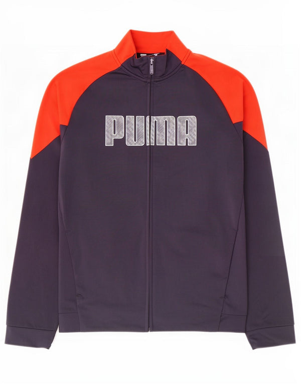 Спортивный костюм Puma для мальчиков с графическим рисунком, верхняя куртка 15–16 лет, темно-синий с цветными блоками